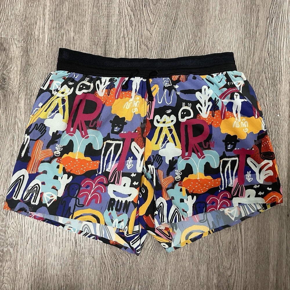Janji AFO Middle Shorts Running Athletic Training Lined Multi Color Mens Small